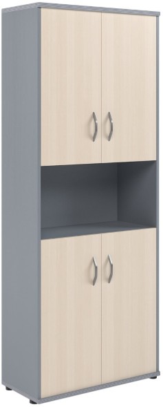 Шкаф с двумя комплектами глухих малых дверей СТ-1.5 Клен/Металлик 770*365*1975 оптом