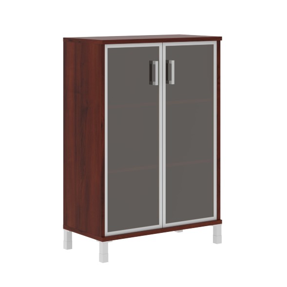 Шкаф средний со стеклянными дверьми в AL-рамке B 420.7 900х450х1286 BORN оптом