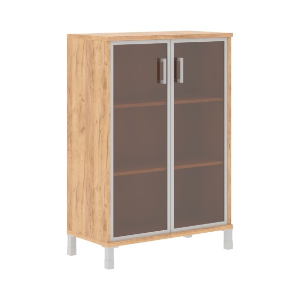 Шкаф средний со стеклянными дверьми в AL-рамке B 420.7 900х450х1286 BORN оптом