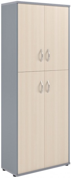 Шкаф с глухими малыми и средними дверьми СТ-1.8 Клен/Металлик 770*365*1975 оптом