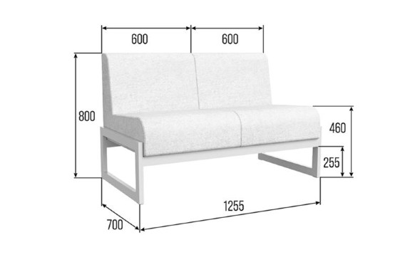 Модуль Диван двухместный MD.D2 1255*700*800 оптом