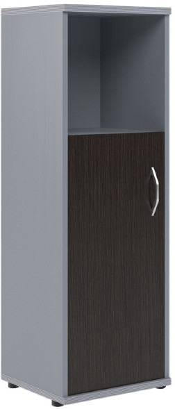 Шкаф колонка с глухой малой дверью СУ-2.1(L) Венге/Металлик 406*365*1200 оптом