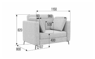 Браско Диван одноместный BRS-1 1150*800*840