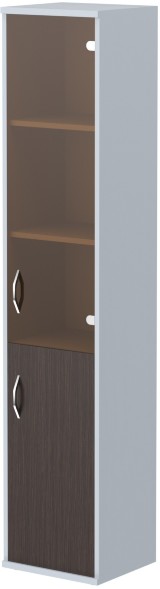 Шкаф колонка комбинированная СУ-1.2(R) Венге Магия/Металлик 406*365*1975 оптом
