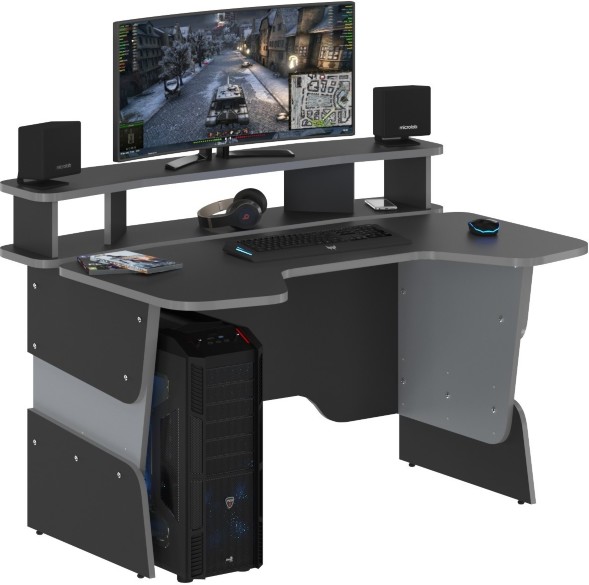 Геймерский стол SKILLL STG 1390 Антрацит/Металлик 1360х1000х925 оптом