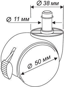 НАБОР КОЛЕС БЮРОКРАТ BLOCKCASTORSET3850/PU ЧЕРНЫЙ ДЛЯ ПАРКЕТА/ЛАМИНАТА оптом