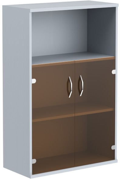 Шкаф с малыми стеклянными дверьми СТ-2.2 Металлик 770*365*1200 оптом