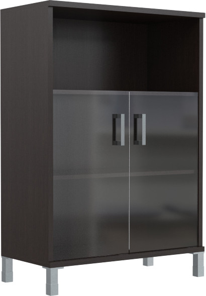 Шкаф средний с малыми стеклянными дверьми B 420.5 Венге Магия 900х450х1286 оптом