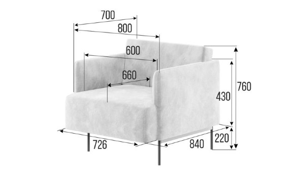 Стенли Диван одноместный STN-1 800*840*760 оптом
