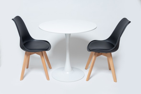 Стол Barneo T-3 Tulip style, MDF, H-75cm - круг диаметр 100см, RAL9003 белый, каркас RAL9003 белый оптом