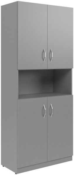Шкаф с 2-мя комплектами глухих малых дверей SR-5W.4 Серый 770х375х1815 оптом