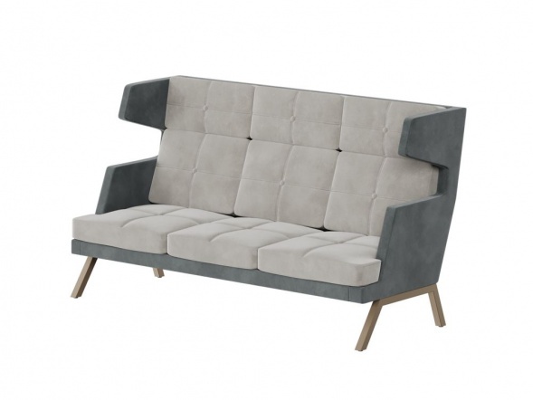 Алдо Диван трёхместный высокий с декором из пуговиц ALDB-03 2010*960*1180 оптом