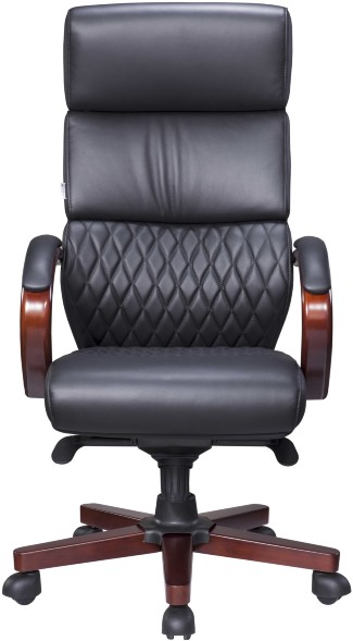 Кресло руководителя Everprof President Wood Кожа Черный оптом
