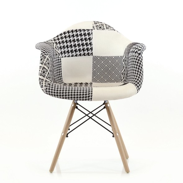 Стул-кресло DAW Patchwork Lounge черно-белый оптом