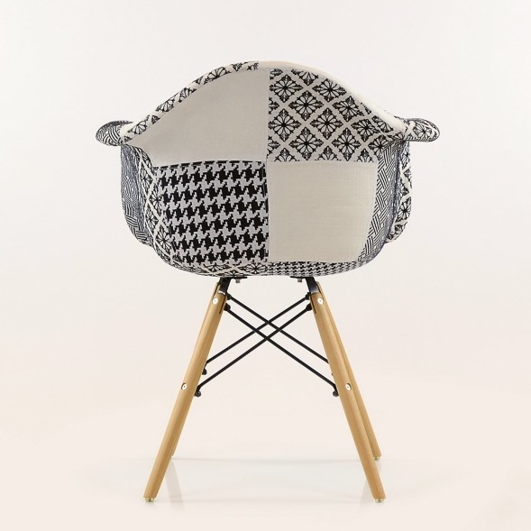 Стул-кресло DAW Patchwork Lounge черно-белый оптом