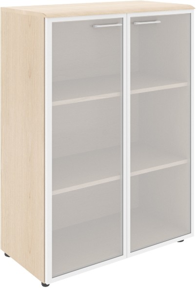 Шкаф со стеклянными дверьми в алюминевой рамке с топом WMC 85.7 Бук Тиара 856х432х1184 WAVE оптом