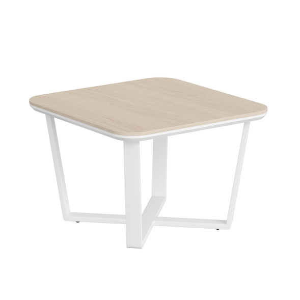 Стол журнальный СФ-571608.1 Дуб светлый/Белый премиум 750х750х500 LINE оптом