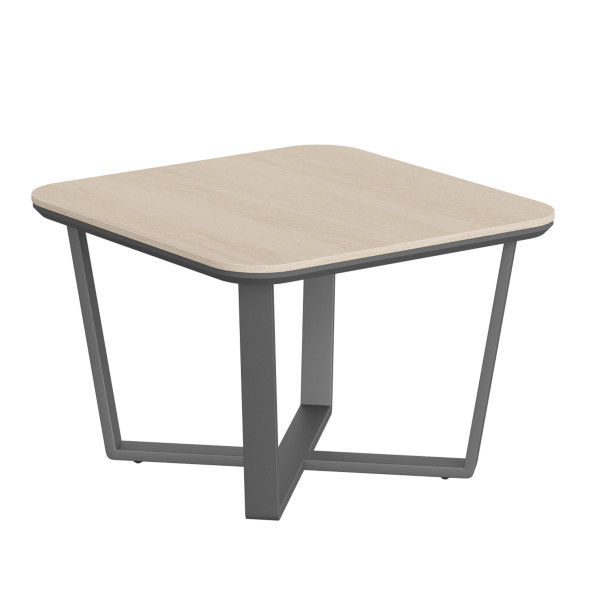 Стол журнальный СФ-571608.1 Дуб светлый/Белый премиум 750х750х500 LINE оптом