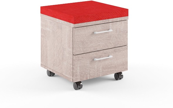 Тумба с подушкой XMC-2D Дуб Сонома/Красный оптом