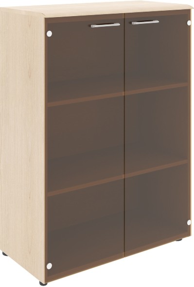 Шкаф со стеклянными дверьми и топом WMC 85.2 Бук Тиара 856х432х1184 WAVE оптом