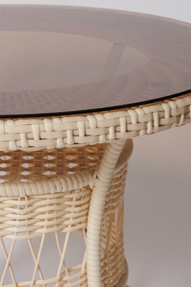 Стол для дачи  FM-2002 белый, диамерт 90 см оптом