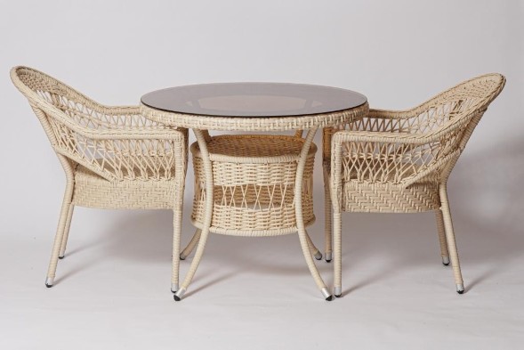 Стол для дачи  FM-2002 белый, диамерт 90 см оптом