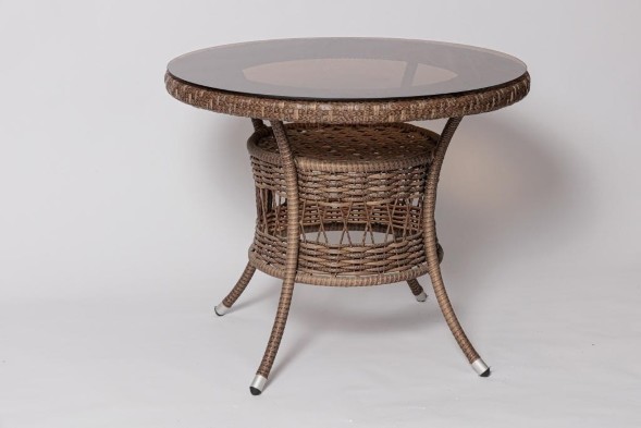 Стол для дачи  FM-2002 коричневый, диамерт 90 см оптом