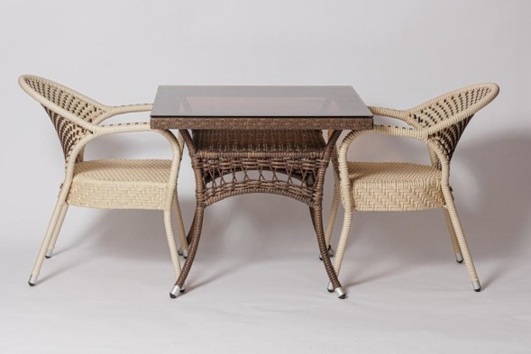 Стол для дачи уличный FM-2001, 850*850 коричневый оптом