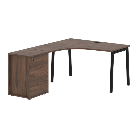 Стол эргономичный с тумбой ELCET 1318(L) 1360х1880х750 EDIS оптом