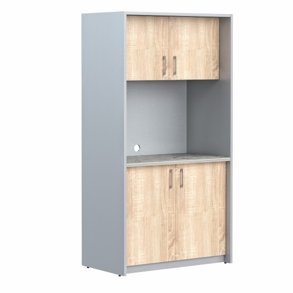 Шкаф для посуды SCB 120.2 Дуб Сонома светлый/Металлик 1030х600х2000 оптом