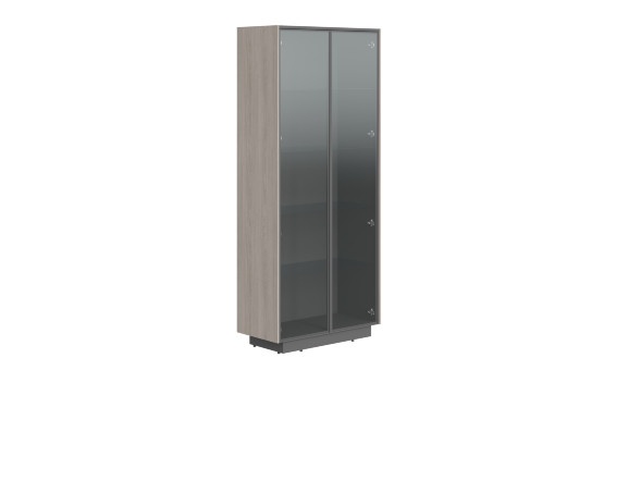 Шкаф шир. выс. со стеклянными дверями в раме СФ-574304 Дуб светлый/Белый премиум 900х430х2100 LINE оптом