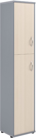 Шкаф колонка с глухой малой и средней дверьми СУ-1.8(L) Клен/Металлик 406*365*1975 оптом