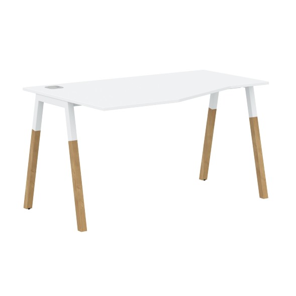 Стол FCT 1367(L) Белый Премиум/Белый-Бук 1380х900(670)х733 FORTA оптом