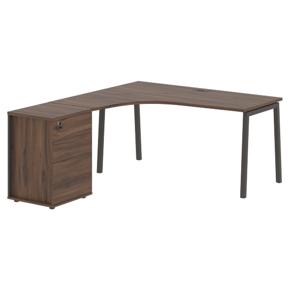 Стол эргономичный с тумбой ELCET 1518(L) 1560х1880х750 EDIS оптом