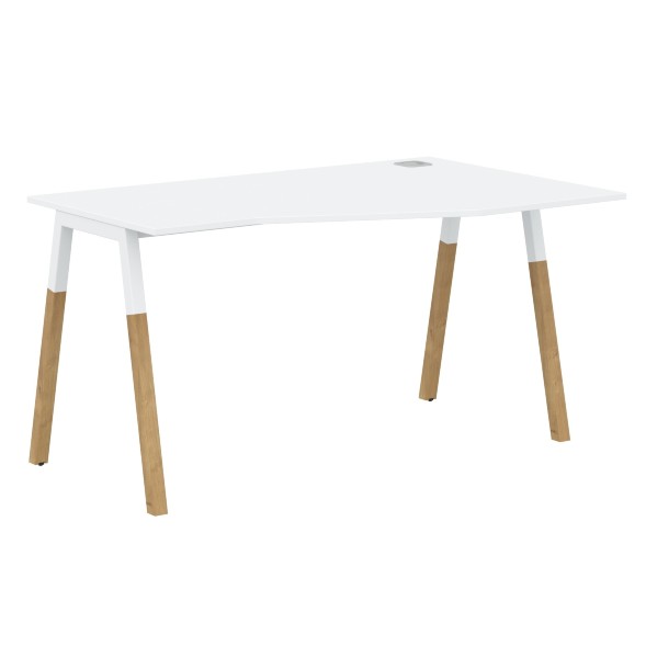 Стол FCT 1367(R) Белый Премиум/Белый-Бук 1380х900(670)х733 FORTA оптом