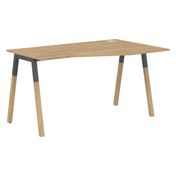 Стол FCT 1367(R) Белый Премиум/Белый-Бук 1380х900(670)х733 FORTA оптом