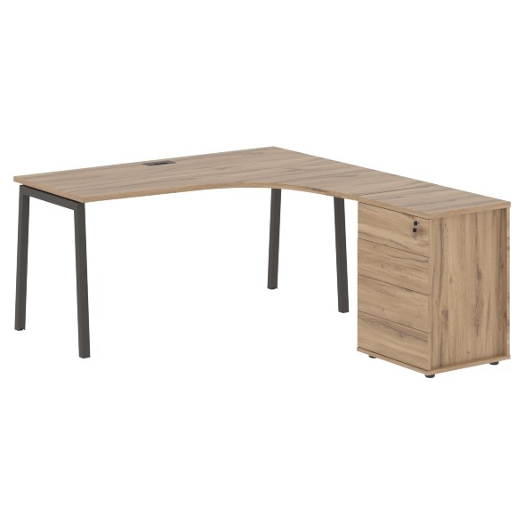 Стол эргономичный с тумбой ELCET 1518(R) 1560х1880х750 EDIS оптом