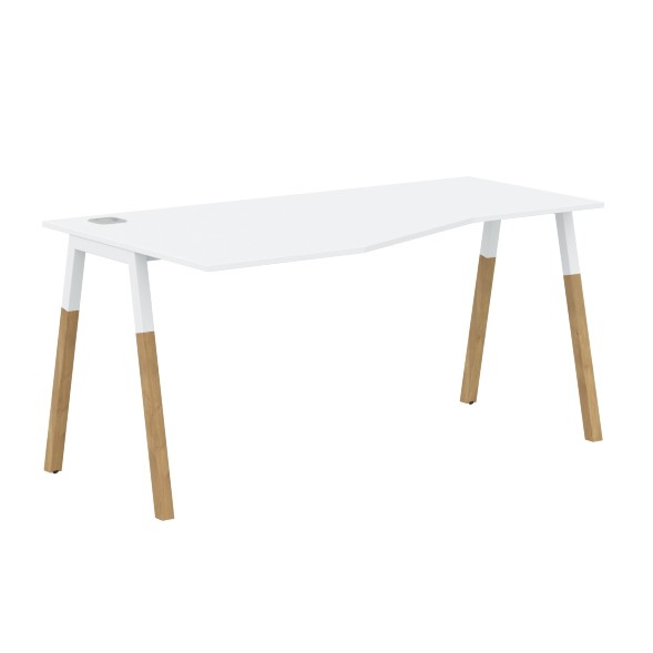 Стол FCT 1567(L) Белый Премиум/Белый-Бук 1580х900(670)х733 FORTA оптом