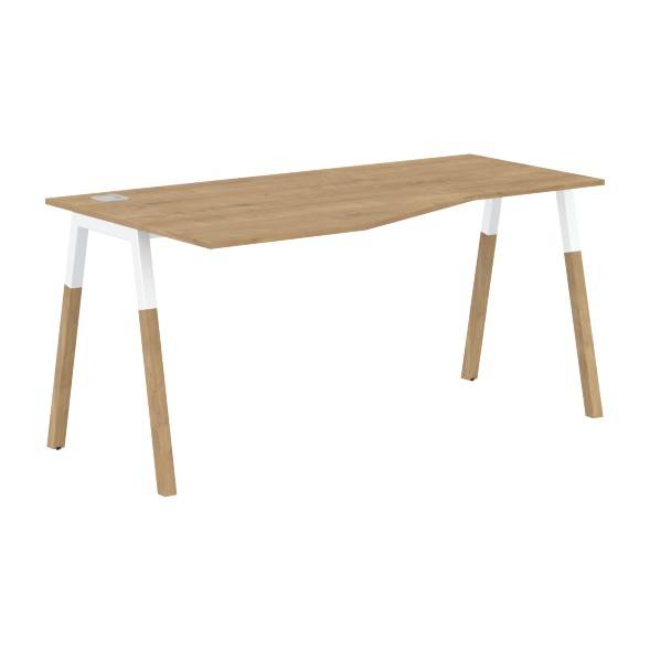 Стол FCT 1567(L) Белый Премиум/Белый-Бук 1580х900(670)х733 FORTA оптом