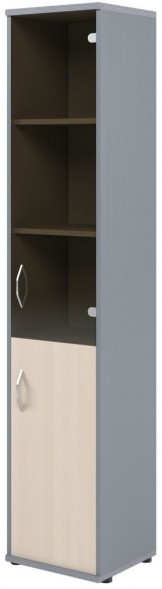 Шкаф колонка комбинированная СУ-1.2(R) Клен/Металлик 406*365*1975 оптом