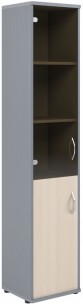 Шкаф колонка комбинированная СУ-1.2(L) Клен/Металлик 406*365*1975