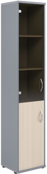 Шкаф колонка комбинированная СУ-1.2(L) Клен/Металлик 406*365*1975 оптом