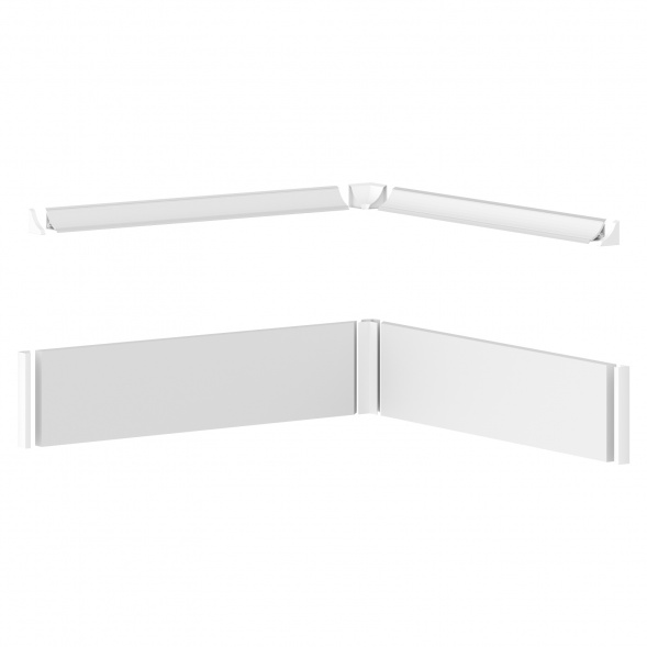 Комплект декоративного плинтуса, цоколей с заглушками для углового варианта MDBC-2 AlvaLine оптом