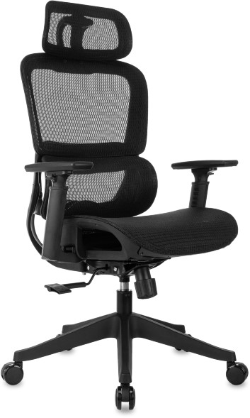 Кресло руководителя Бюрократ 831 черный сетка с подголов. крестов. пластик оптом