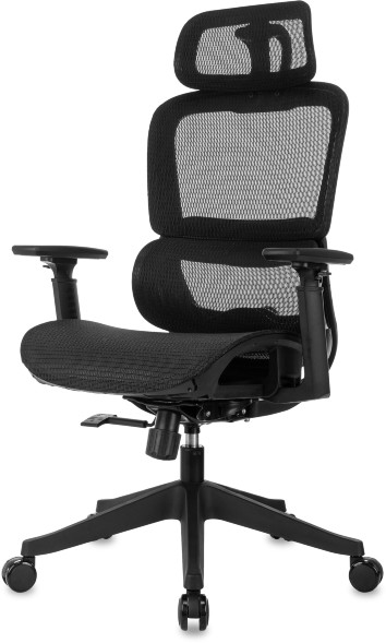 Кресло руководителя Бюрократ 831 черный сетка с подголов. крестов. пластик оптом