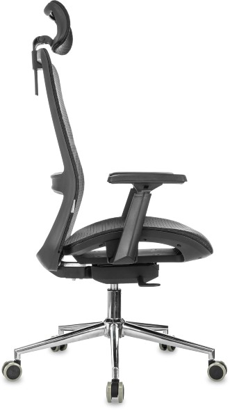 Кресло руководителя Бюрократ MC-912-H черный сетка с подголов. крестов. металл хром оптом