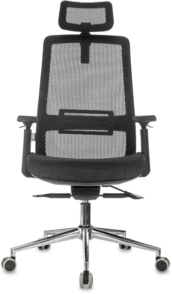 Кресло руководителя Бюрократ MC-912-H черный сетка с подголов. крестов. металл хром оптом