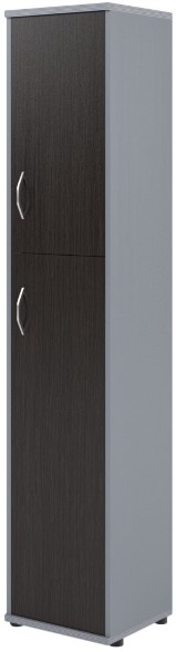 Шкаф колонка с глухой малой и средней дверьми СУ-1.8(R) Венге/Металлик 406*365*1975 оптом