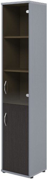 Шкаф колонка комбинированная СУ-1.2(R) Венге/Металлик 406*365*1975 оптом