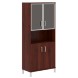 Шкаф высокий с малыми стеклянными дверьми в AL-рамке и глухими B 430.9 900х450х2054 BORN оптом